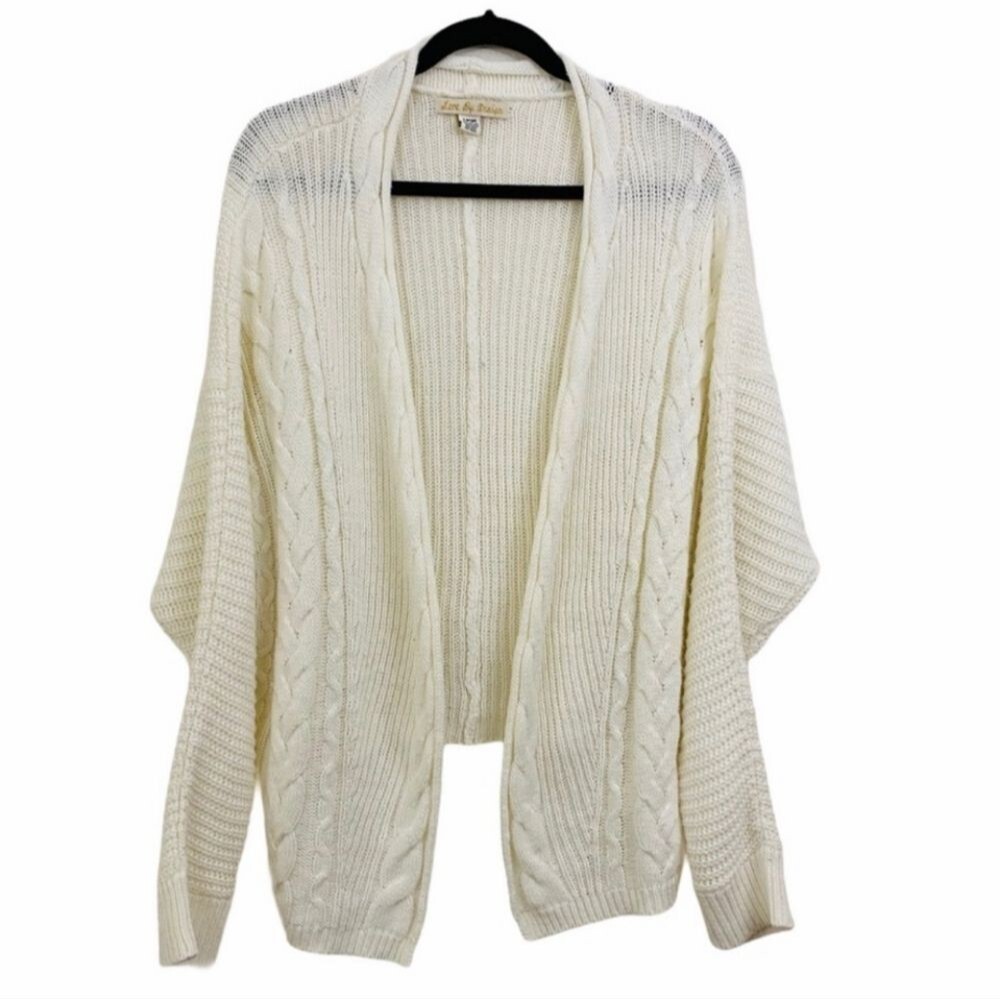 Love By Design Ivory Batwing Sleeve Open Cardigan Size L